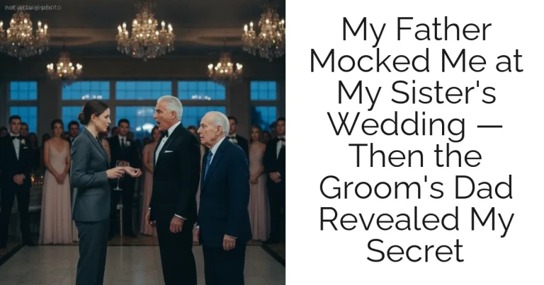 My Father Mocked Me at My Sister's Wedding — Then the Groom's Dad Revealed My Secret