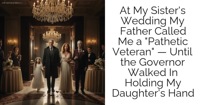 At My Sister's Wedding My Father Called Me a "Pathetic Veteran" — Until the Governor Walked In Holding My Daughter's Hand