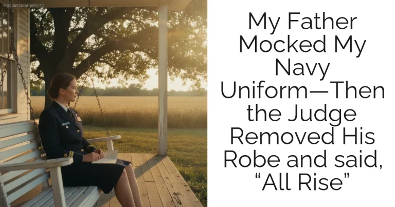 My Father Mocked My Navy Uniform—Then the Judge Removed His Robe and said, “All Rise”