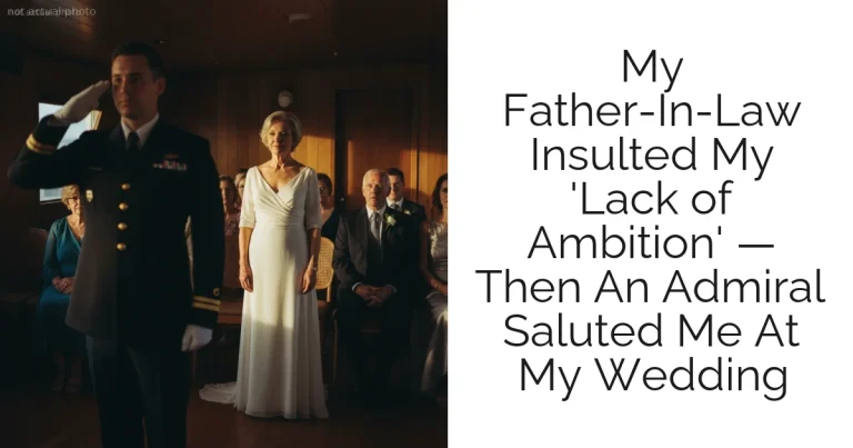 My Father-In-Law Insulted My 'Lack of Ambition' — Then An Admiral Saluted Me At My Wedding