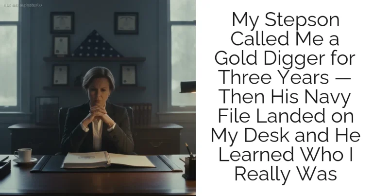 My Stepson Called Me a Gold Digger for Three Years — Then His Navy File Landed on My Desk and He Learned Who I Really Was
