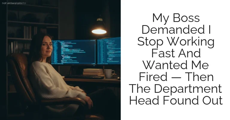 My Boss Demanded I Stop Working Fast And Wanted Me Fired — Then The Department Head Found Out