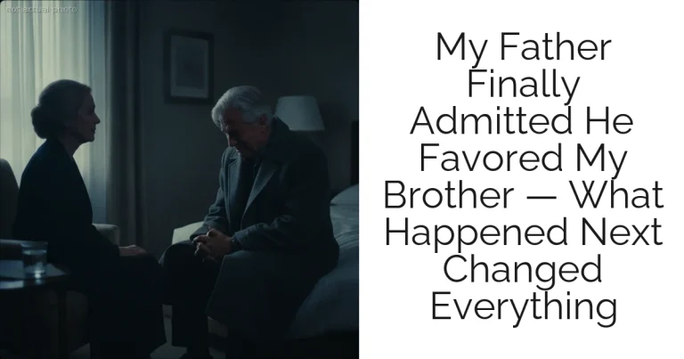 My Father Finally Admitted He Favored My Brother — What Happened Next Changed Everything