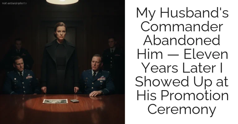 My Husband's Commander Abandoned Him — Eleven Years Later I Showed Up at His Promotion Ceremony