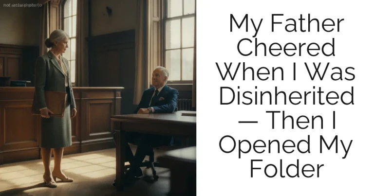 My Father Cheered When I Was Disinherited — Then I Opened My Folder