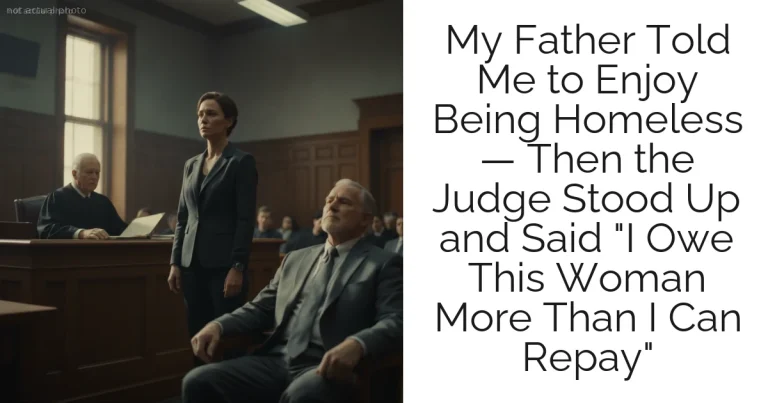 My Father Told Me to Enjoy Being Homeless — Then the Judge Stood Up and Said "I Owe This Woman More Than I Can Repay"