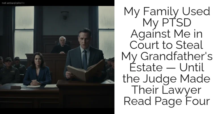 My Family Used My PTSD Against Me in Court to Steal My Grandfather's Estate — Until the Judge Made Their Lawyer Read Page Four