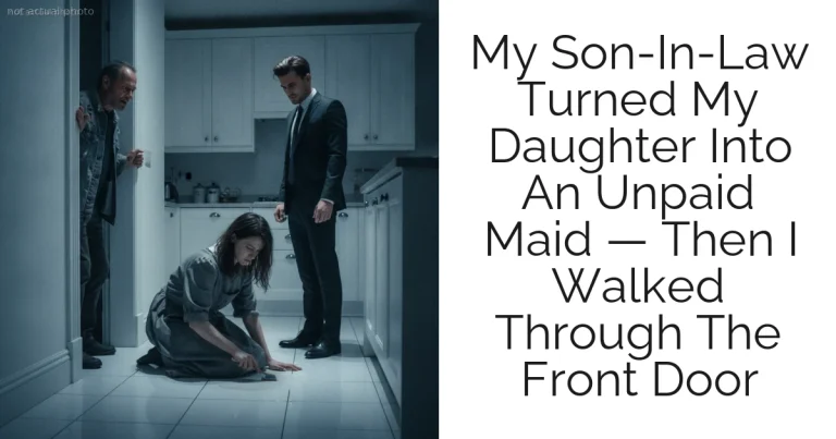 My Son-In-Law Turned My Daughter Into An Unpaid Maid — Then I Walked Through The Front Door