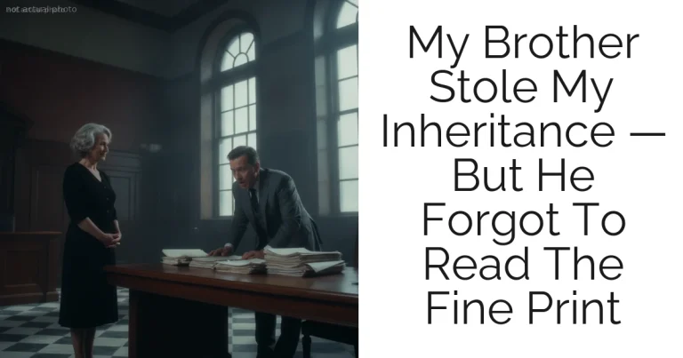 My Brother Stole My Inheritance — But He Forgot To Read The Fine Print