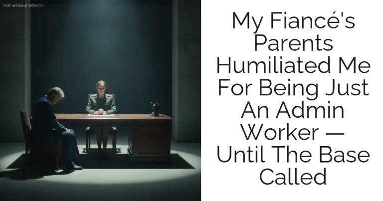 My Fiancé's Parents Humiliated Me For Being Just An Admin Worker — Until The Base Called