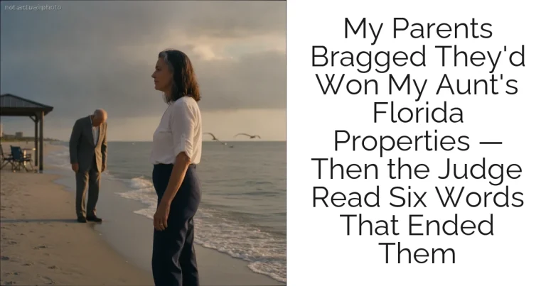 My Parents Bragged They'd Won My Aunt's Florida Properties — Then the Judge Read Six Words That Ended Them