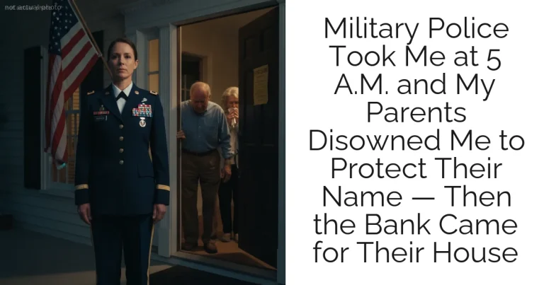 Military Police Took Me at 5 A.M. and My Parents Disowned Me to Protect Their Name — Then the Bank Came for Their House