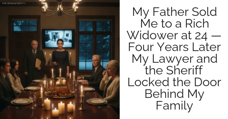 My Father Sold Me to a Rich Widower at 24 — Four Years Later My Lawyer and the Sheriff Locked the Door Behind My Family