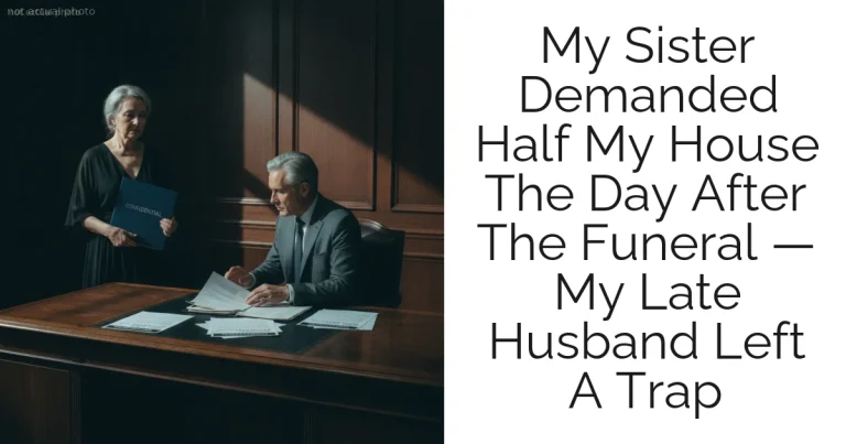 My Sister Demanded Half My House The Day After The Funeral — My Late Husband Left A Trap