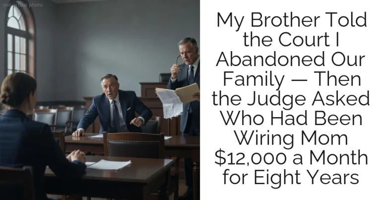 My Brother Told the Court I Abandoned Our Family — Then the Judge Asked Who Had Been Wiring Mom $12,000 a Month for Eight Years