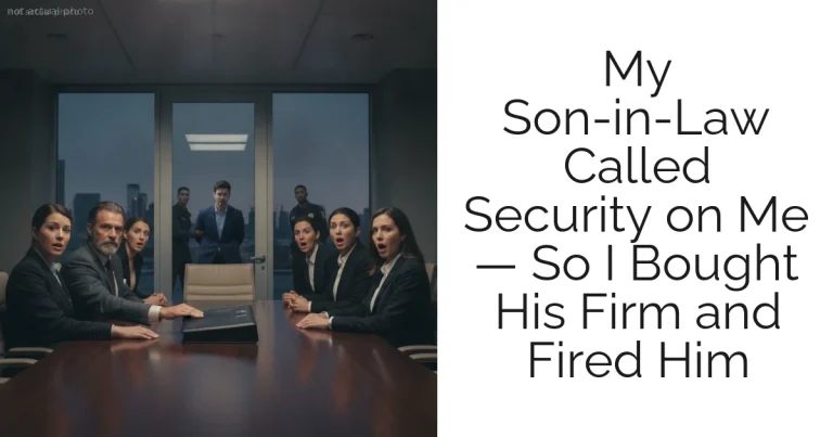 My Son-in-Law Called Security on Me — So I Bought His Firm and Fired Him