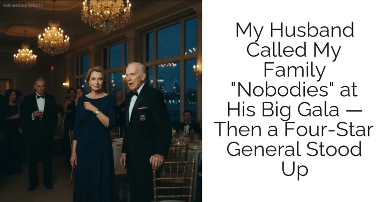 My Husband Called My Family "Nobodies" at His Big Gala — Then a Four-Star General Stood Up