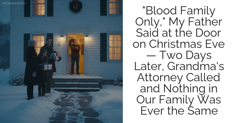 "Blood Family Only," My Father Said at the Door on Christmas Eve — Two Days Later, Grandma's Attorney Called and Nothing in Our Family Was Ever the Same