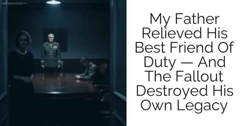 My Father Relieved His Best Friend Of Duty — And The Fallout Destroyed His Own Legacy