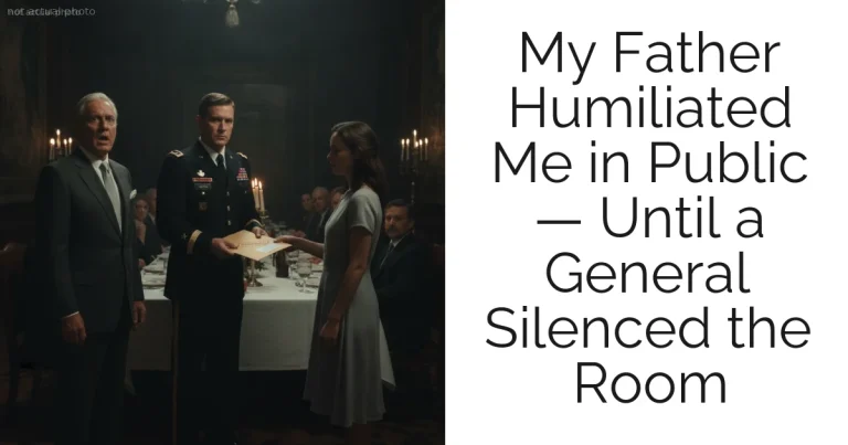 My Father Humiliated Me in Public — Until a General Silenced the Room