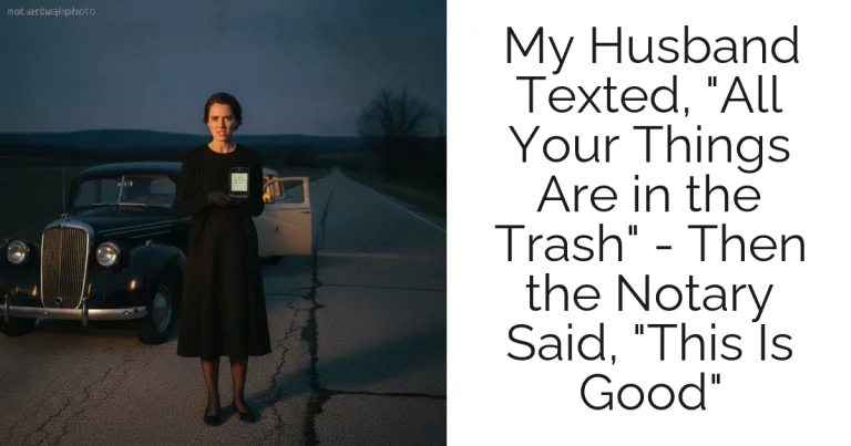 My Husband Texted, "All Your Things Are in the Trash" - Then the Notary Said, "This Is Good"