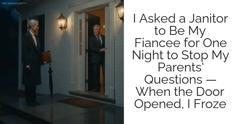 I Asked a Janitor to Be My Fiancee for One Night to Stop My Parents' Questions — When the Door Opened, I Froze