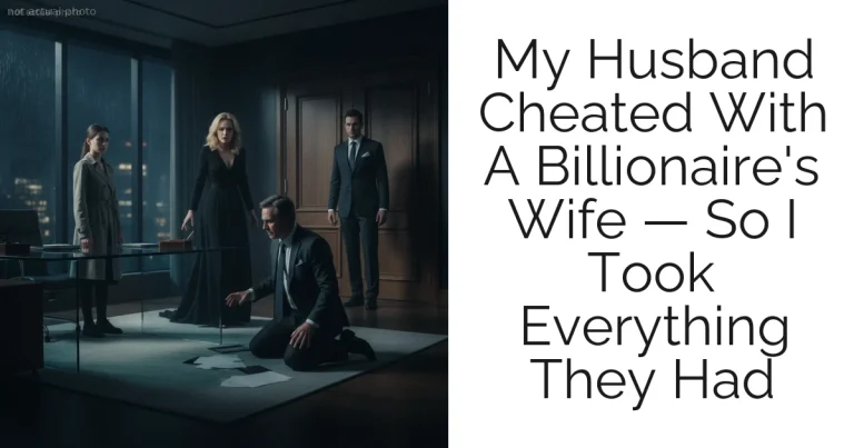 My Husband Cheated With A Billionaire's Wife — So I Took Everything They Had