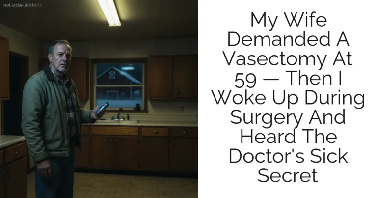 My Wife Demanded A Vasectomy At 59 — Then I Woke Up During Surgery And Heard The Doctor's Sick Secret
