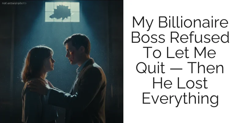 My Billionaire Boss Refused To Let Me Quit — Then He Lost Everything