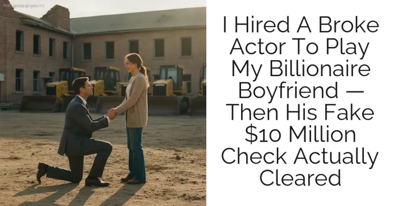 I Hired A Broke Actor To Play My Billionaire Boyfriend — Then His Fake $10 Million Check Actually Cleared