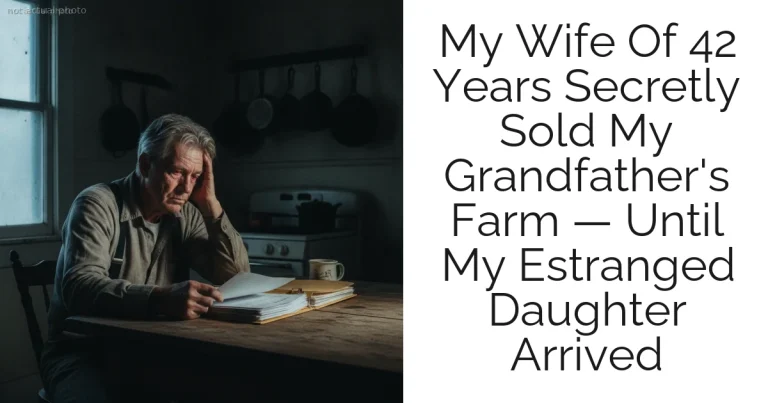 My Wife Of 42 Years Secretly Sold My Grandfather's Farm — Until My Estranged Daughter Arrived