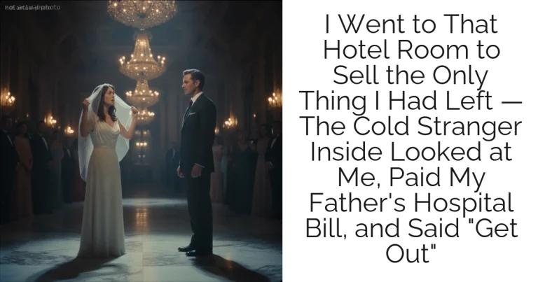 I Went to That Hotel Room to Sell the Only Thing I Had Left — The Cold Stranger Inside Looked at Me, Paid My Father's Hospital Bill, and Said "Get Out"