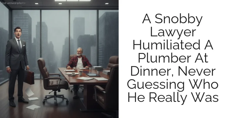 A Snobby Lawyer Humiliated A Plumber At Dinner, Never Guessing Who He Really Was