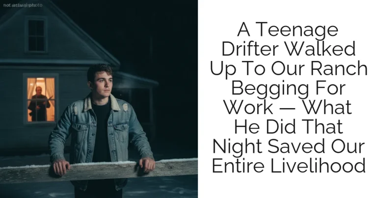 A Teenage Drifter Walked Up To Our Ranch Begging For Work — What He Did That Night Saved Our Entire Livelihood