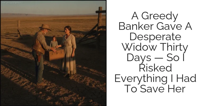 A Greedy Banker Gave A Desperate Widow Thirty Days — So I Risked Everything I Had To Save Her