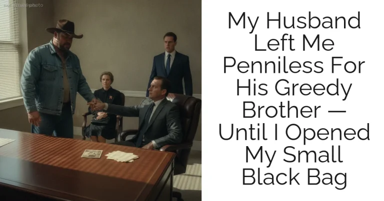 My Husband Left Me Penniless For His Greedy Brother — Until I Opened My Small Black Bag