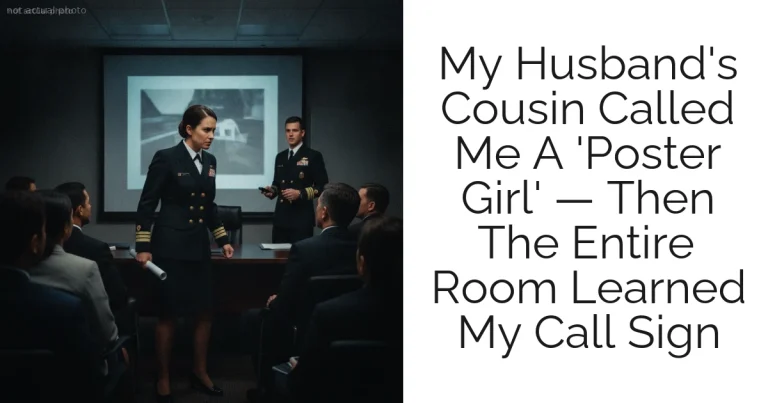 My Husband's Cousin Called Me A 'Poster Girl' — Then The Entire Room Learned My Call Sign