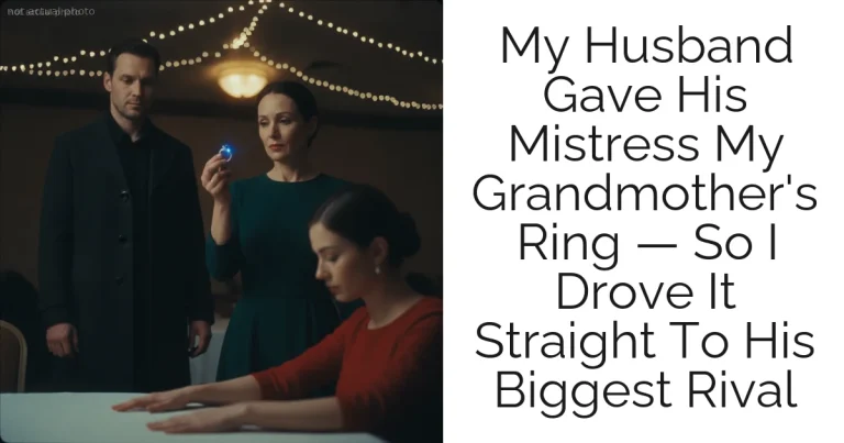 My Husband Gave His Mistress My Grandmother's Ring — So I Drove It Straight To His Biggest Rival