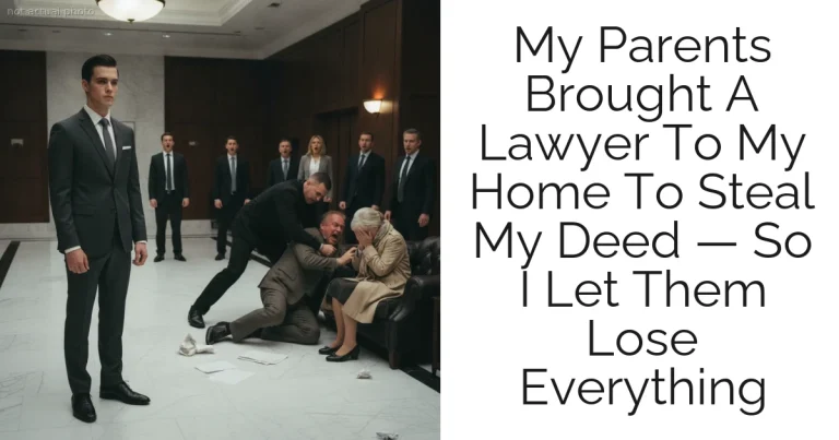 My Parents Brought A Lawyer To My Home To Steal My Deed — So I Let Them Lose Everything
