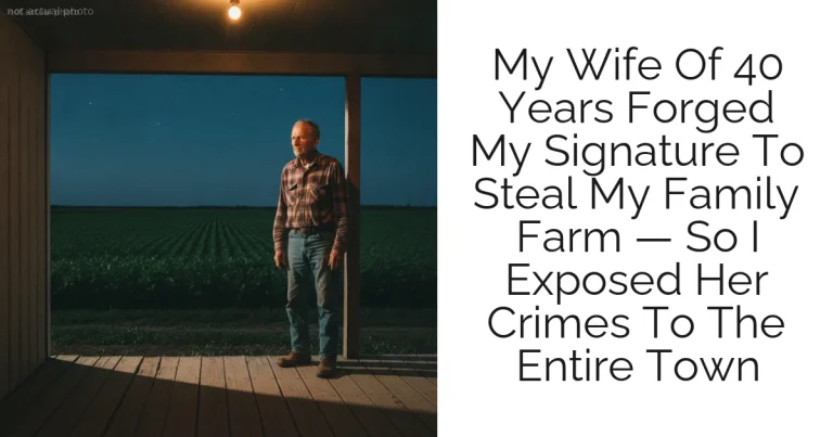 My Wife Of 40 Years Forged My Signature To Steal My Family Farm — So I Exposed Her Crimes To The Entire Town