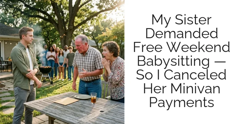 My Sister Demanded Free Weekend Babysitting — So I Canceled Her Minivan Payments
