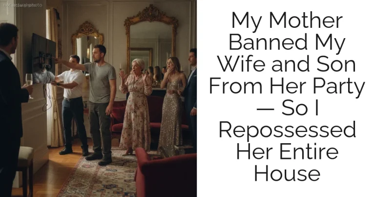 My Mother Banned My Wife and Son From Her Party — So I Repossessed Her Entire House