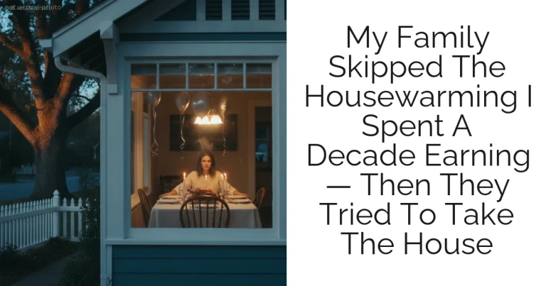 My Family Skipped The Housewarming I Spent A Decade Earning — Then They Tried To Take The House