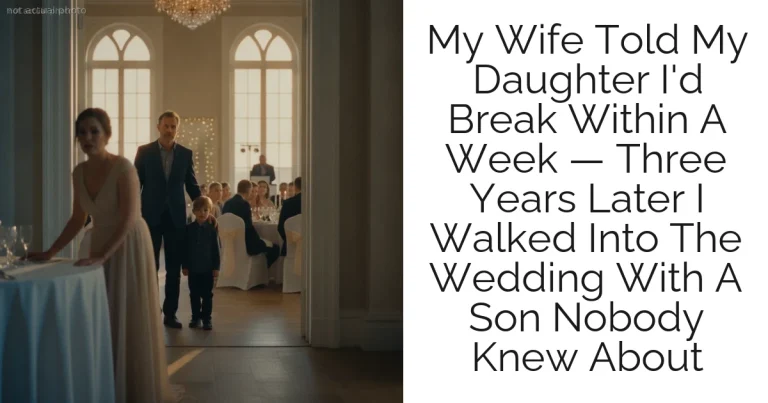 My Wife Told My Daughter I'd Break Within A Week — Three Years Later I Walked Into The Wedding With A Son Nobody Knew About