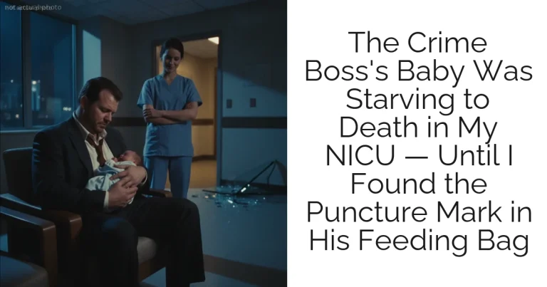 The Crime Boss's Baby Was Starving to Death in My NICU — Until I Found the Puncture Mark in His Feeding Bag
