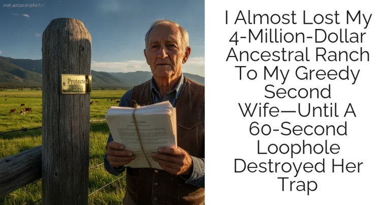 I Almost Lost My 4-Million-Dollar Ancestral Ranch To My Greedy Second Wife—Until A 60-Second Loophole Destroyed Her Trap