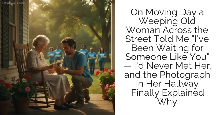 On Moving Day a Weeping Old Woman Across the Street Told Me "I've Been Waiting for Someone Like You" — I'd Never Met Her, and the Photograph in Her Hallway Finally Explained Why