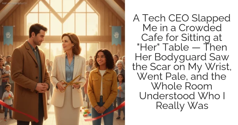 A Tech CEO Slapped Me in a Crowded Cafe for Sitting at "Her" Table — Then Her Bodyguard Saw the Scar on My Wrist, Went Pale, and the Whole Room Understood Who I Really Was