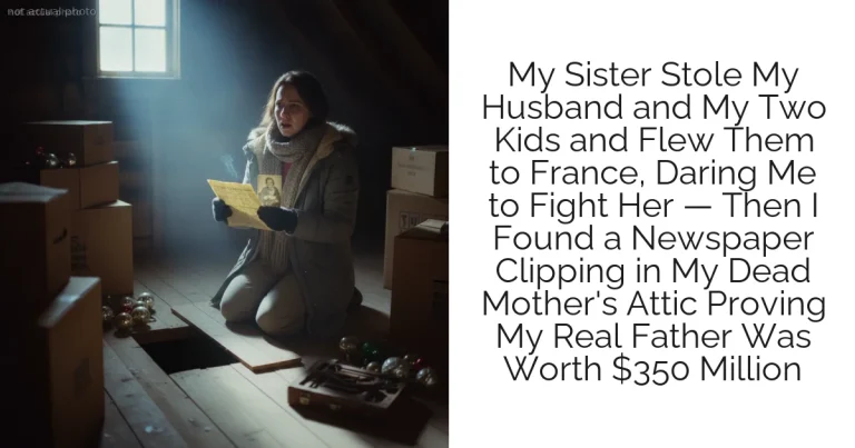 My Sister Stole My Husband and My Two Kids and Flew Them to France, Daring Me to Fight Her — Then I Found a Newspaper Clipping in My Dead Mother's Attic Proving My Real Father Was Worth $350 Million