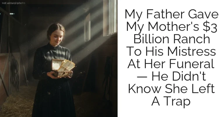 My Father Gave My Mother's $3 Billion Ranch To His Mistress At Her Funeral — He Didn't Know She Left A Trap
